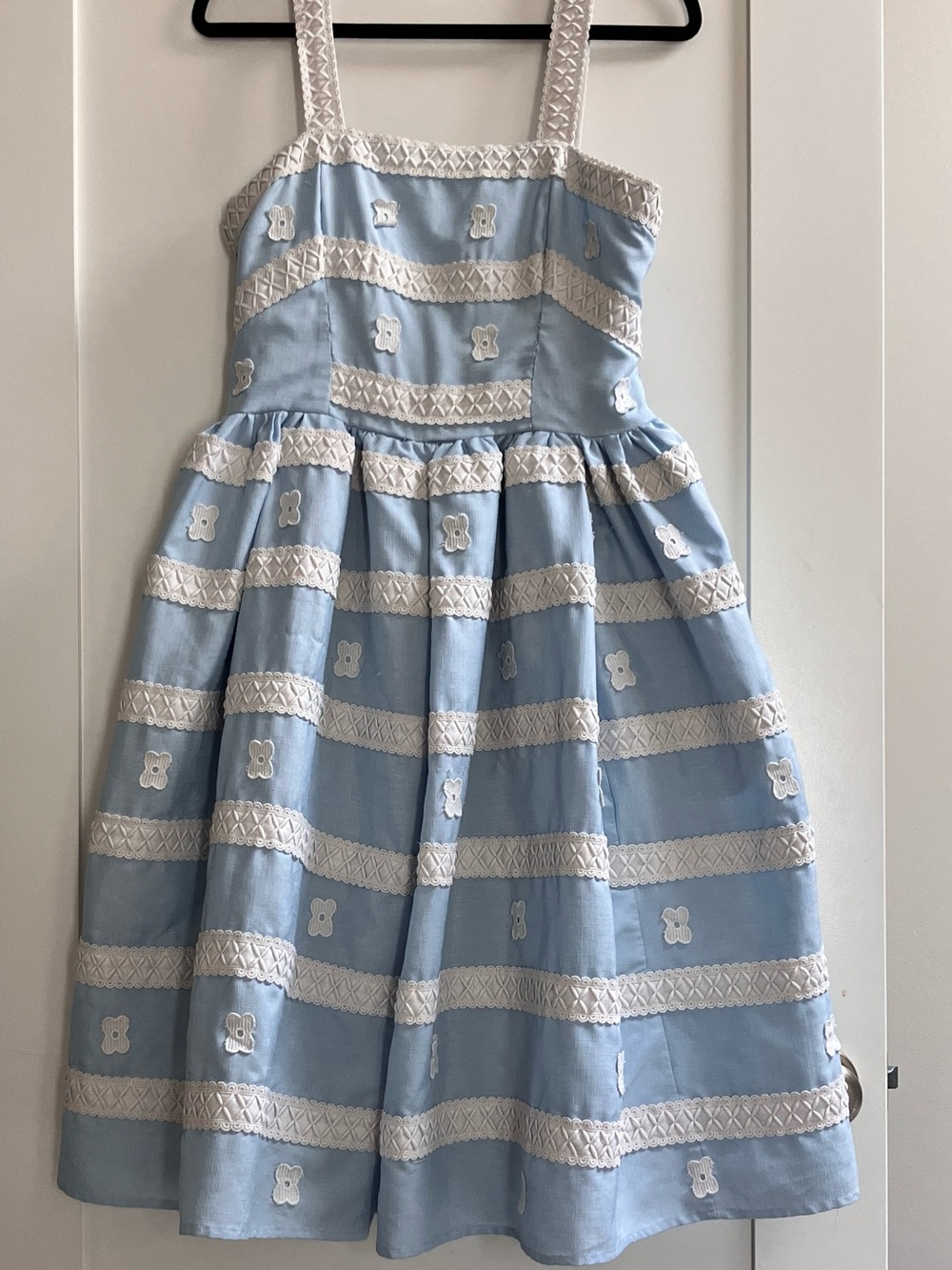Unique vintage Barbie Suburban Shopper blue and white striped sundress.